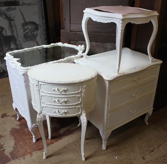 5 pieces of painted bedroom furniture